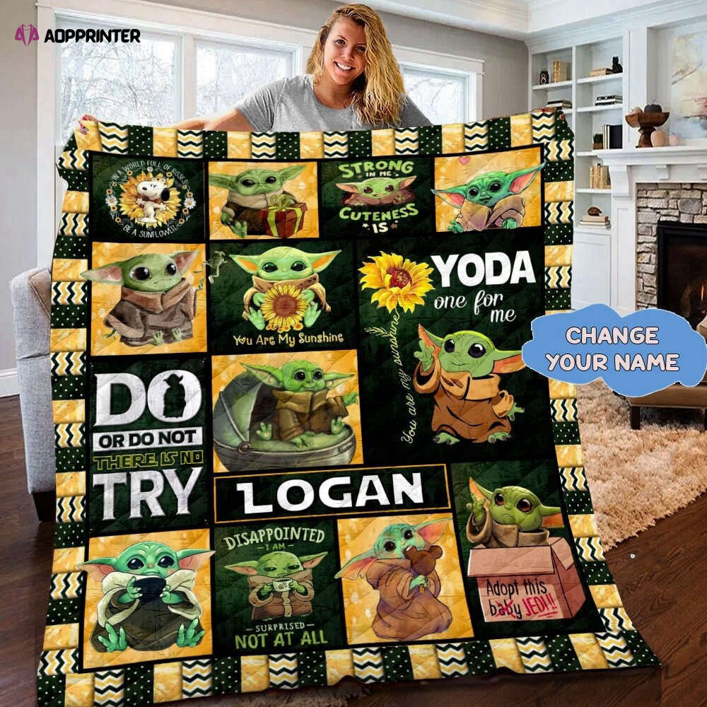 Personalized Baby Yoda Grogu Blanket Baby Yoda Star Wars Fleece Blanket Star Wars Baby Yoda   Baby Yoda Graduate