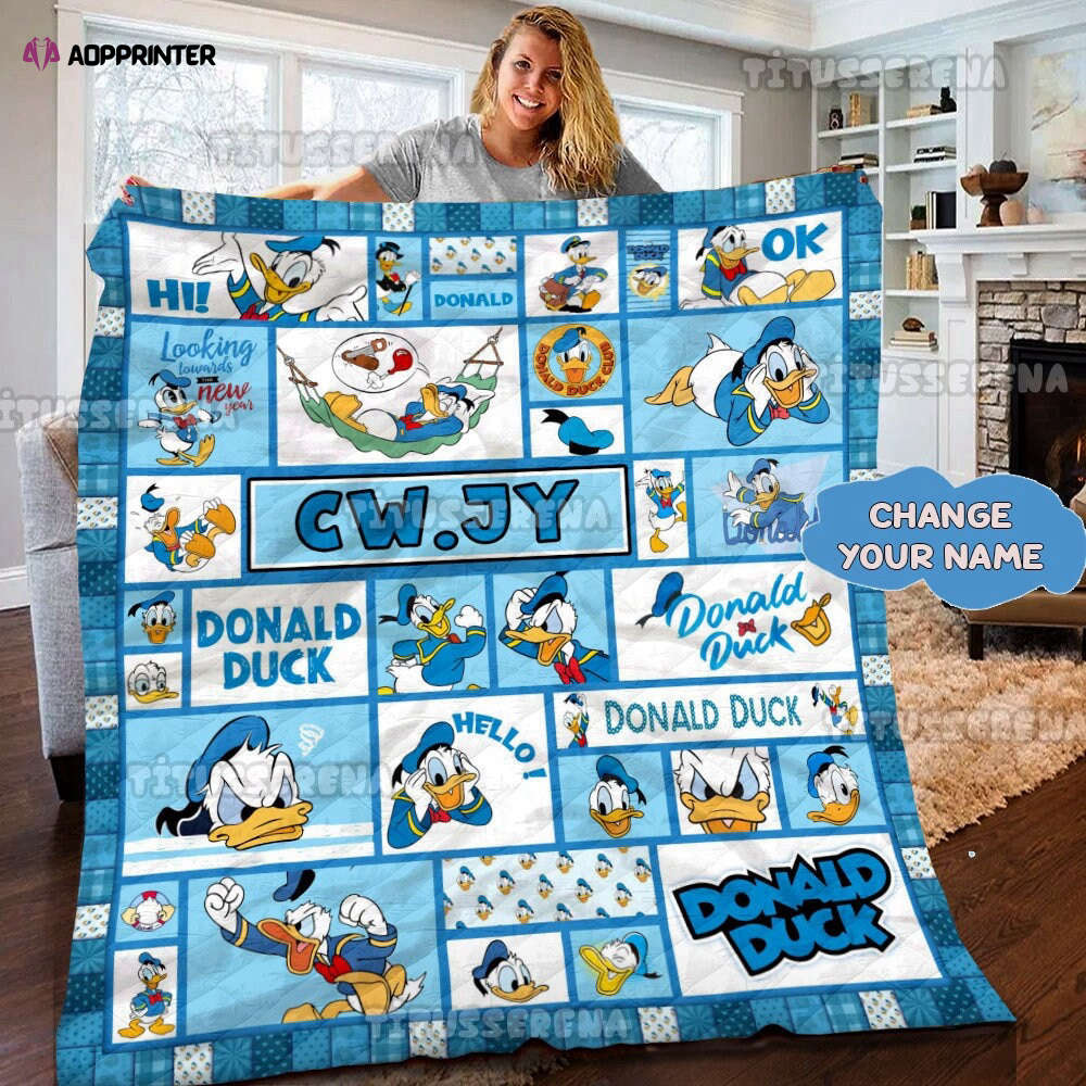 Personalized Disney Donald Duck Blanket Donald Duck Quilt Disney Donald Duck Christmas Blanket Donald Duck Xmas