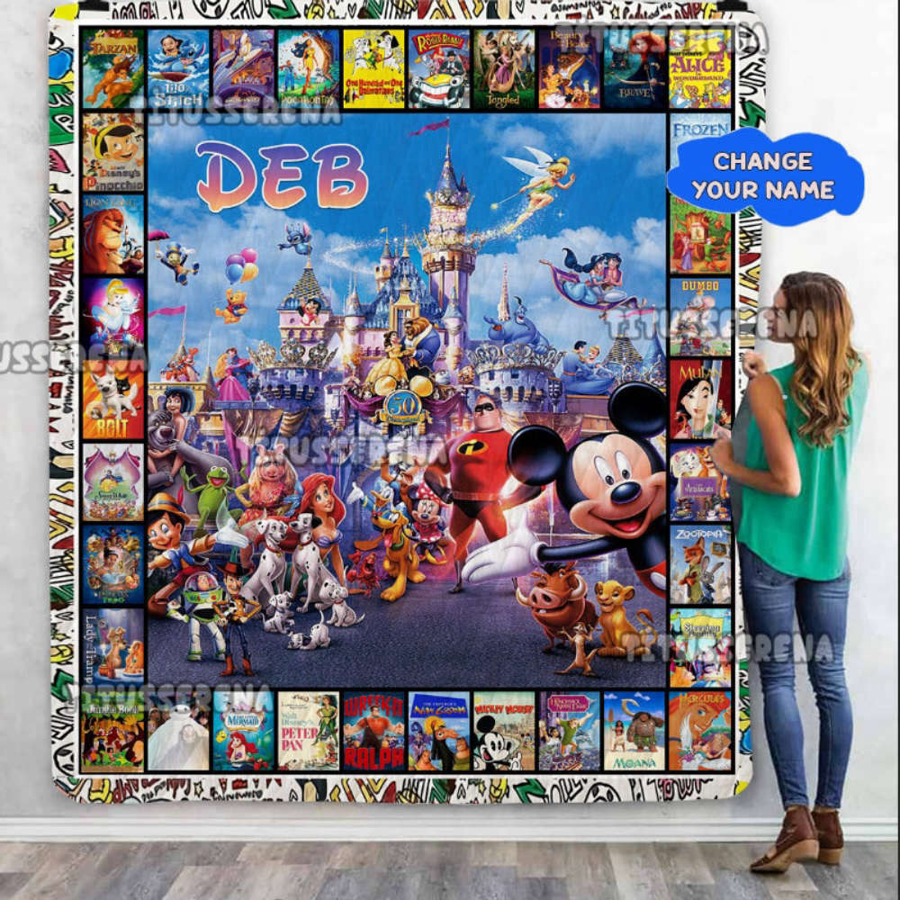 Personalized                Disney                Movies                Quilt                Walt                Disneyland                Blanket                Walt                Disney                Characters                Disney