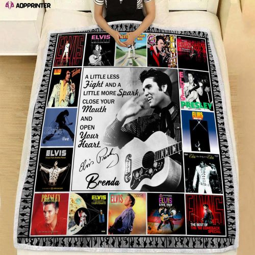 Personalized Elvis presley Quilt Blanket King Of Rock and Roll Fan Blanket Elvis Presley Blanket