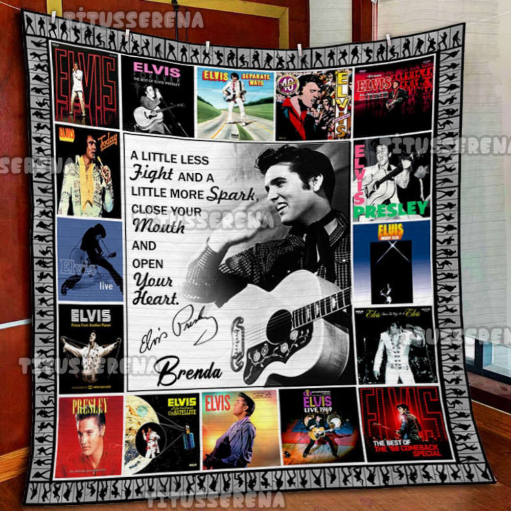 Personalized Elvis presley Quilt Blanket King Of Rock and Roll Fan Blanket Elvis Presley Blanket