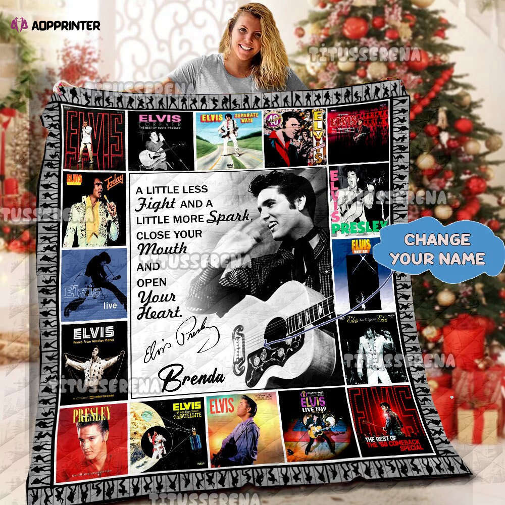 Personalized Elvis presley Quilt Blanket  King Of Rock and Roll Fan Blanket  Elvis Presley Blanket Gift For Fans