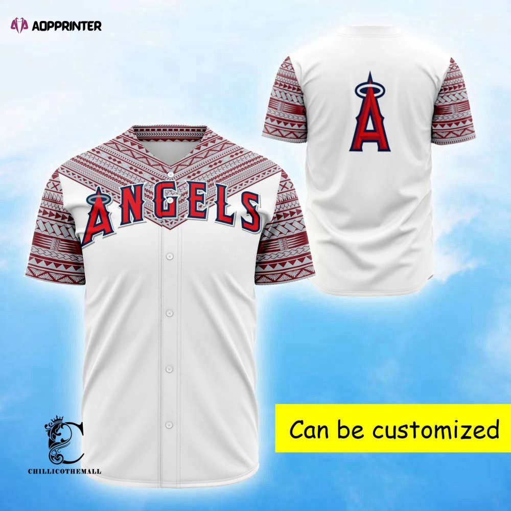 Personalized Los Angeles Red Polynesian Baseball Jersey