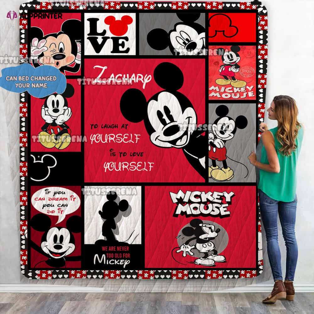 Personalized Mickey Mouse Quilt Blanket Mickey Mouse Bedding Set | Mickey Mouse Birthday Gifts | Christmas