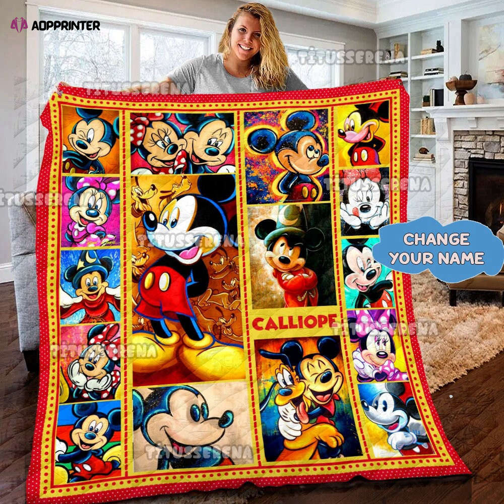 Personalized Mickey Mouse Quilt Blanket Mickey Mouse Bedding Set | Mickey Mouse Christms Gifts | Birthday