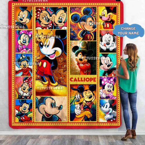 Personalized Mickey Mouse Quilt Blanket Mickey Mouse Bedding Set | Mickey Mouse Christms Gifts | Birthday