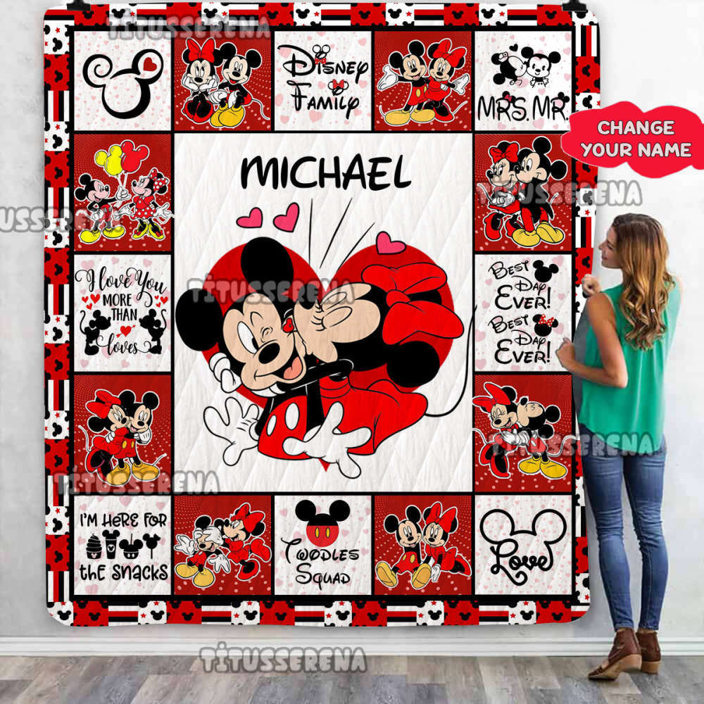 Personalized Mickey Mouse Quilt Blanket, Mickey Mouse Blanket, Mickey Mouse