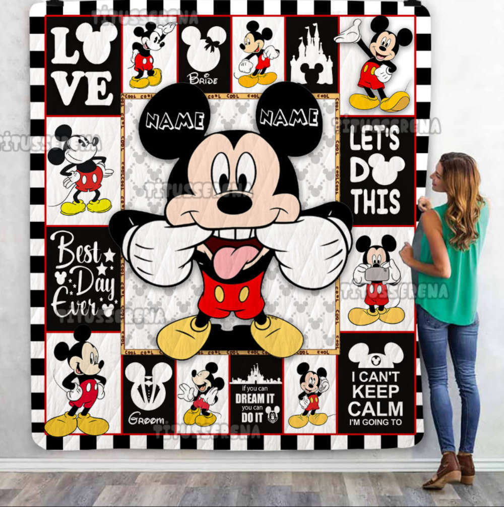 Personalized mickey mouse blanket