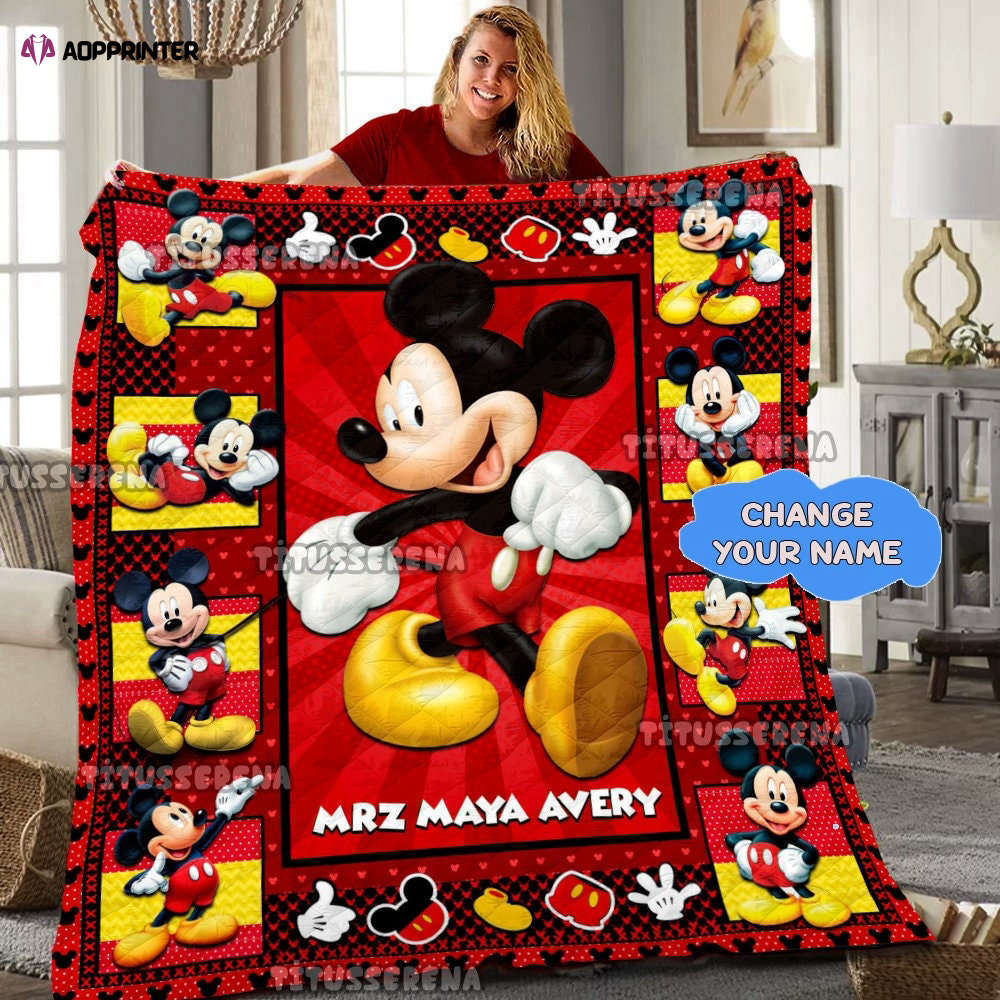 Personalized Disney Mickey Mouse Quilt | Mickey Mouse Blanket | Mickey Mouse Birthday Gifts | Disney Christmas