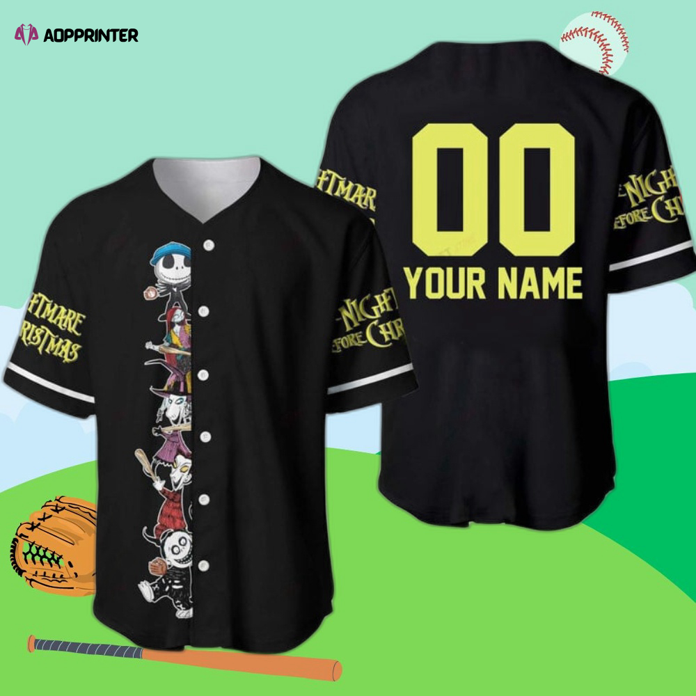 Personalized Nightmare Before Christmas Baseball Jersey – Custom Name Option