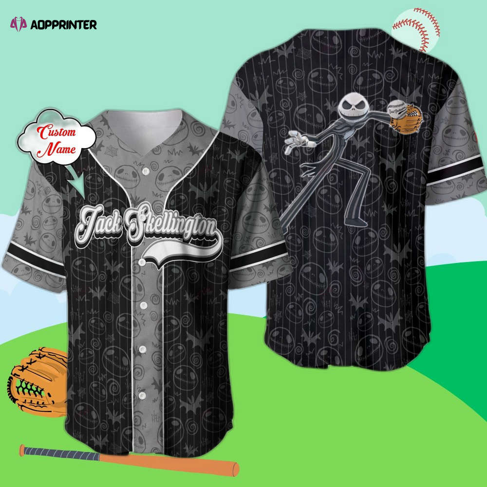 Personalized Nightmare Before Christmas Jack Skellington Jersey – Custom Name Baseball Shirt