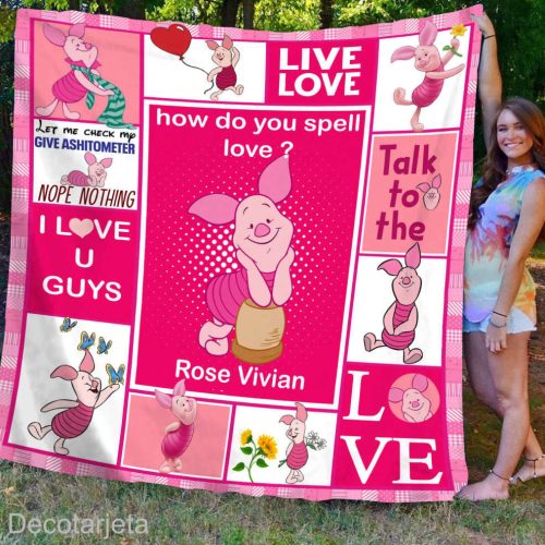 Personalized Piglet Quilt Blanket Winnie Pooh Piglet Fleece Blanket Winnie The Pooh Blanket