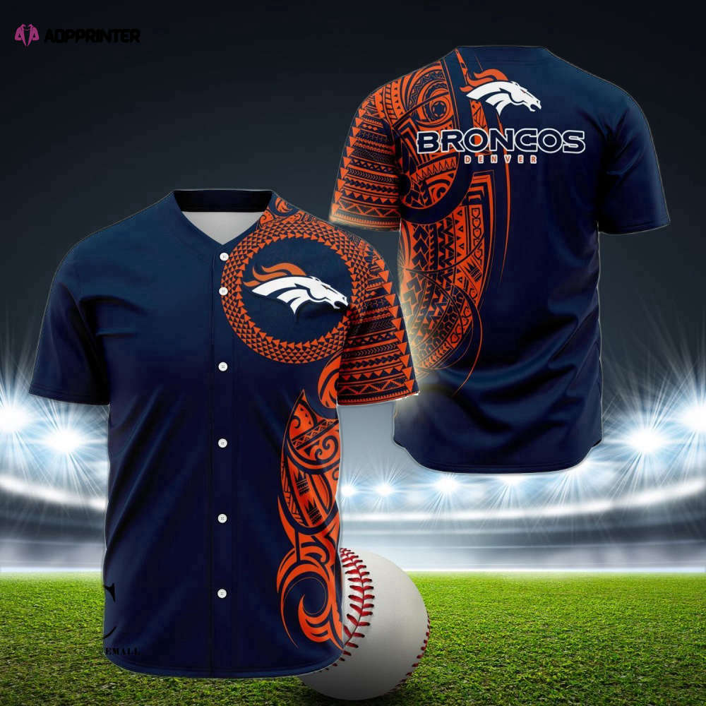 Personalized Polynesian Baseball Jersey with Broncos Design – Customizable & Unique