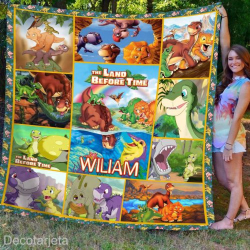 Personalized The Land Before Time Quilt Blanket The Land Before Time Fleece Blanket Custom Blanket with Name