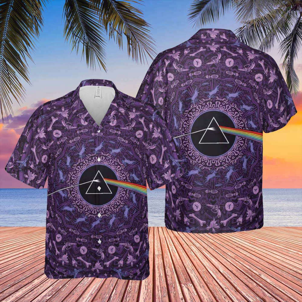 Pink Floyd Dark Side of the Moon Album Psychedelic Pink Floyd Hawaiian Shirt Fans