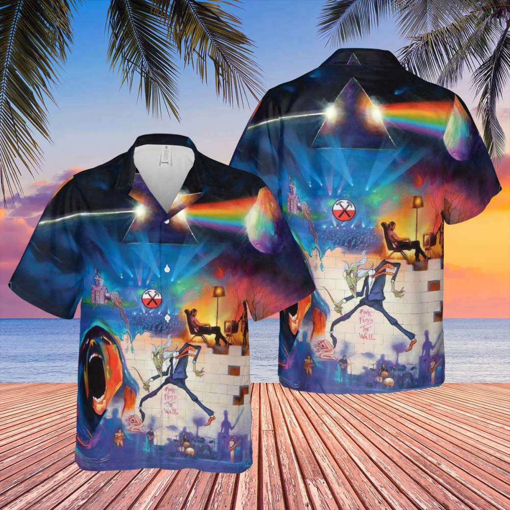 Pink Floyd The Wall Dark Side of The Moon Fine Art Pink Floyd Hawaiian Shirt Fans