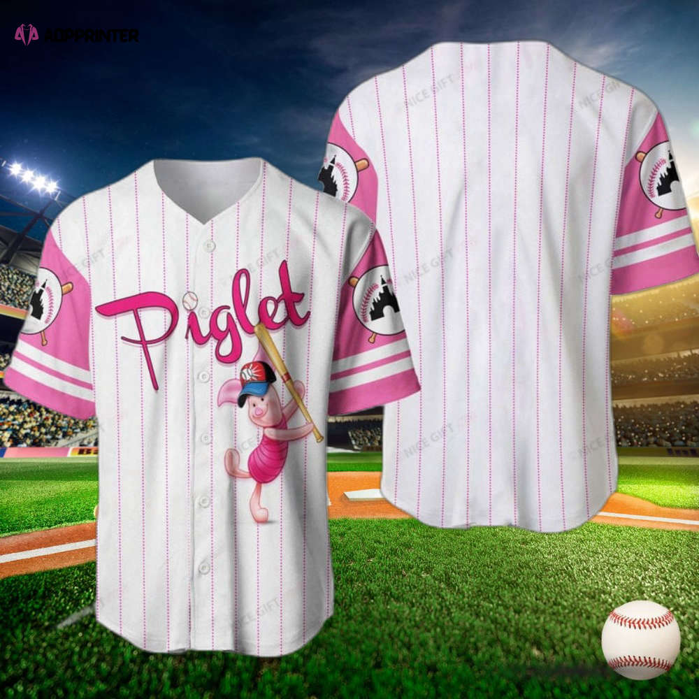 Playful Winnie The Pooh Piglet Baseball Jersey – 3D Printed Fun