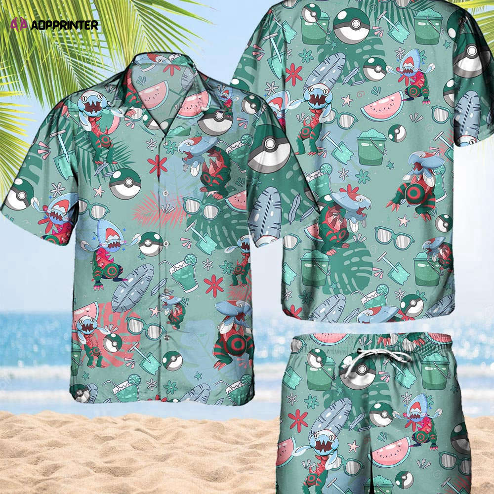 Custom Pokemon Mewtwo Hawaiian Aloha Hawaii Shirt Anime Mew Button Up Shirt Matching Pokemon Ball Fans