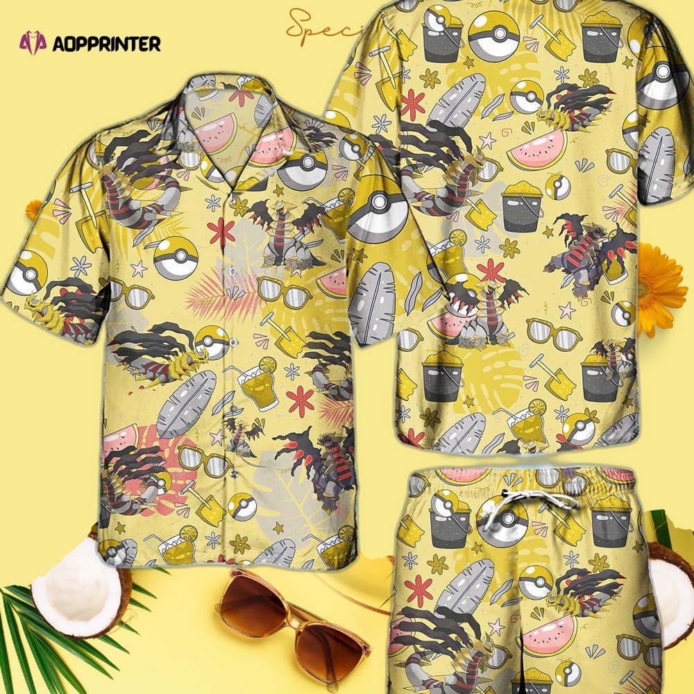 Pokemon Giratina Hawaiian Hawaii Shirt Aloha Anime Giratina Button Up Shirt Matching Pokemon Ball Fans