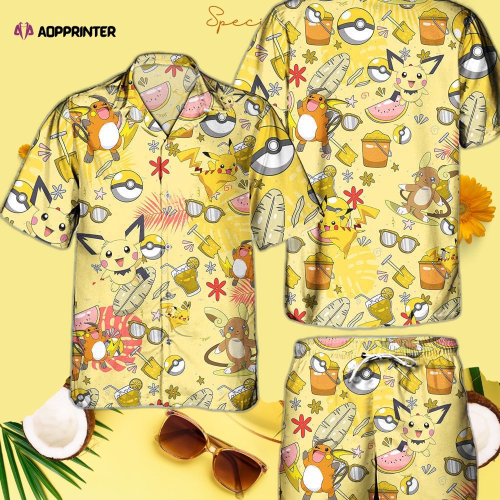 Pokemon Zamazenta Hawaiian Hawaii Shirt Aloha Anime Zamazenta Button Up Shirt Matching Pokemon Ball Fans