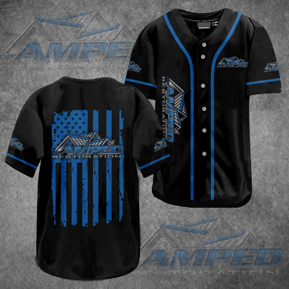 Revamp Your Style with Amped Restoration Flag Baseball Jersey