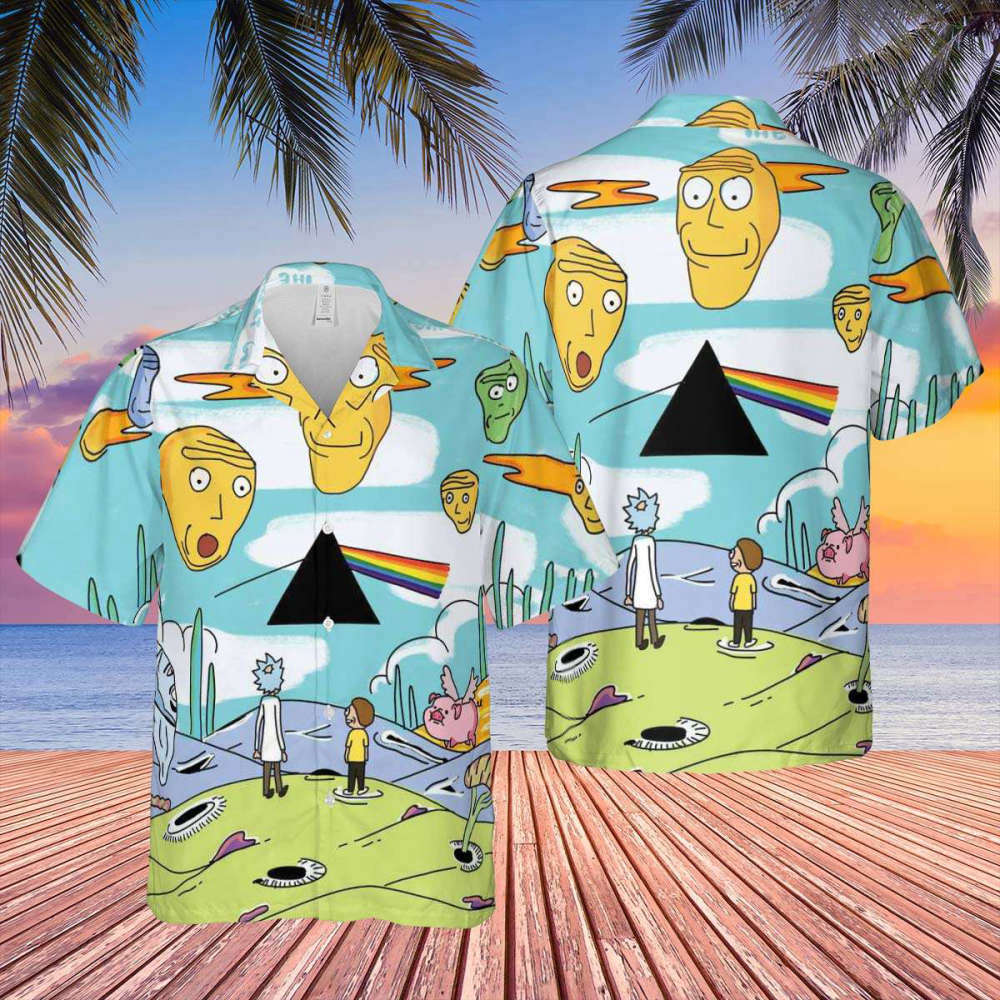 Rick and Morty x Dark Side Of The Moon Pink Floyd Hawaiian Shirt