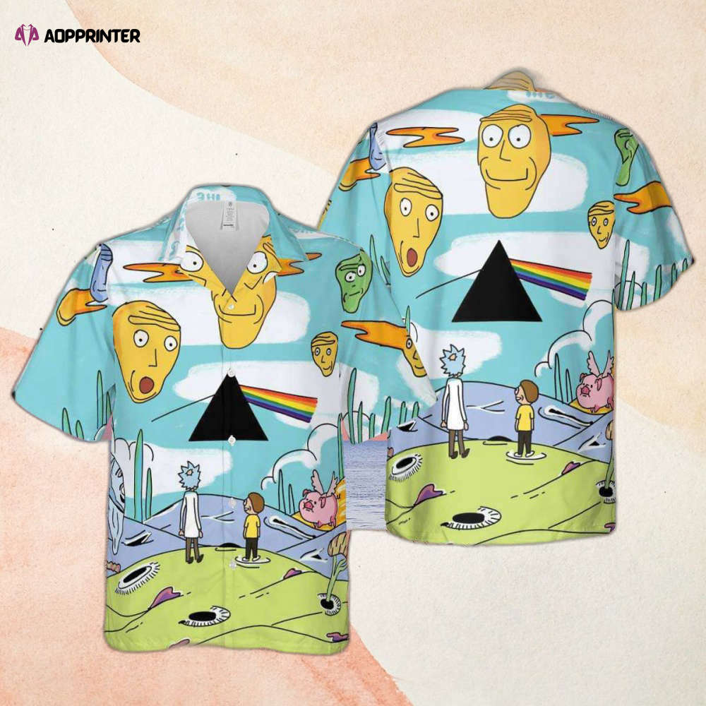 Rick and Morty x Dark Side Of The Moon Pink Floyd Hawaiian Shirt