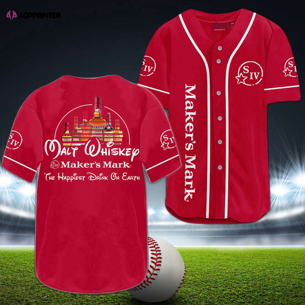 Score Big with Maker Is Mark Malt Whiskey Baseball Jersey