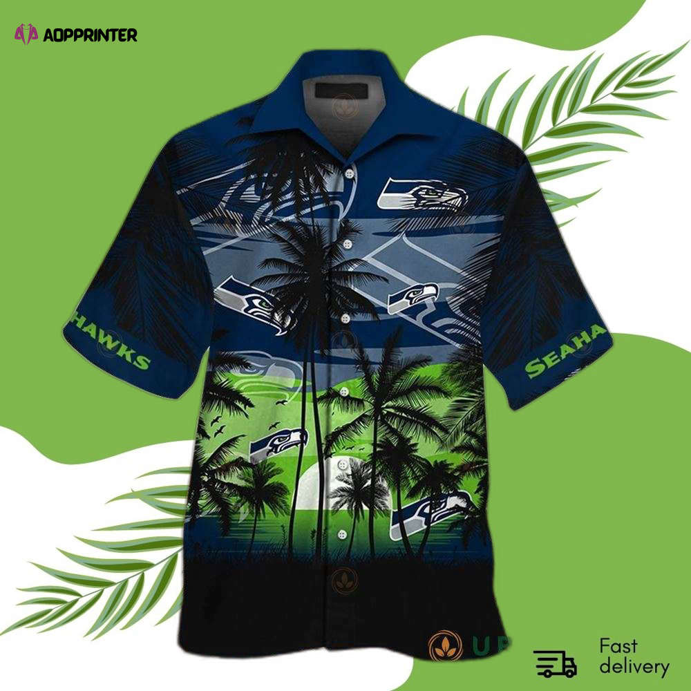 Seahawks Seattle Seahawks Short Sleeve Tropical Aloha Hawaiian Shirt