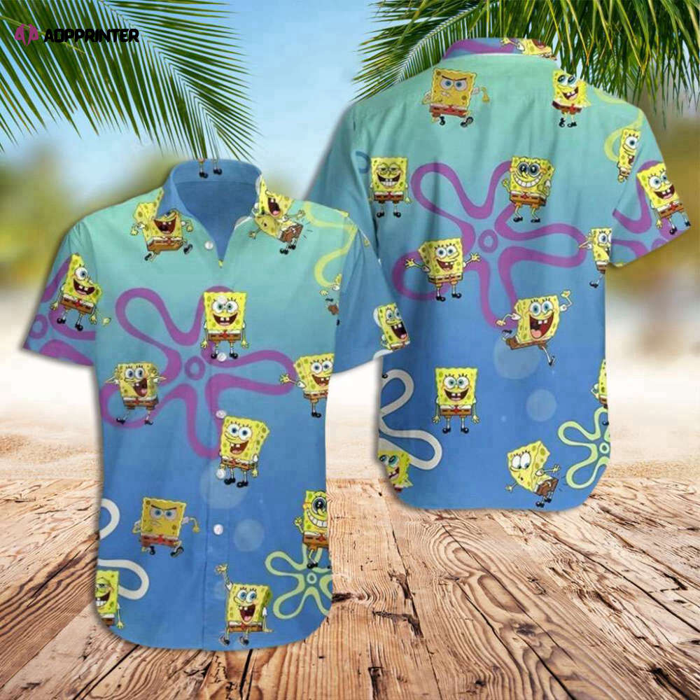 SpongeBob Hawaii Shirt Beach Shorts – Disney Gift  US Size  All-Over Print