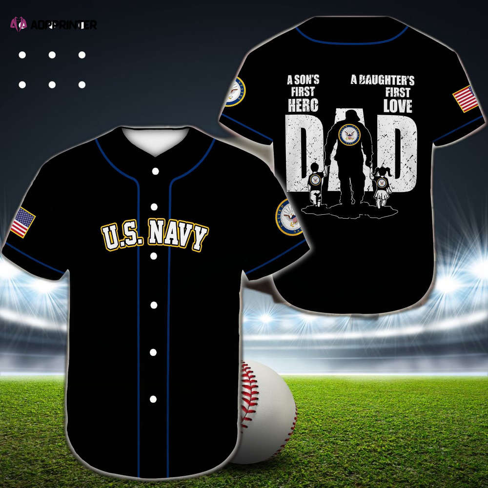 Show Your Navy Pride with our United States Navy Dad Baseball Jersey