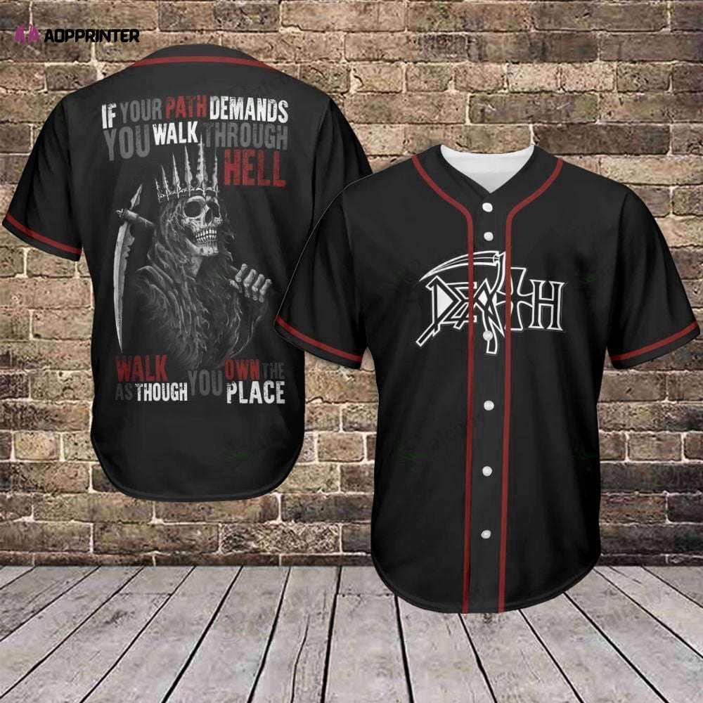 Skull Walk Through Hell Baseball Jersey – Stylish and Edgy Design