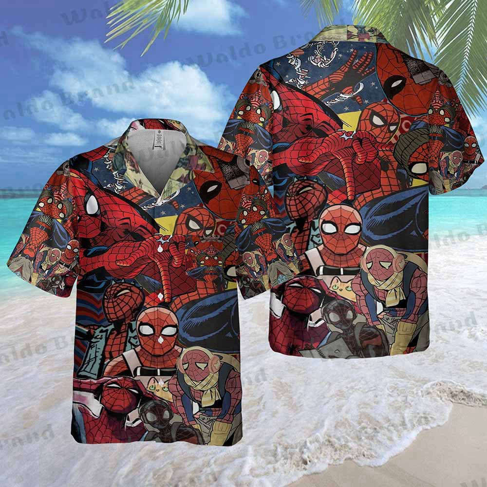 Spider Man Hawaiian Shirt Summer Vacation Shirt Beachy Shirt Trendy Shirt Beach Aesthetic Shirt