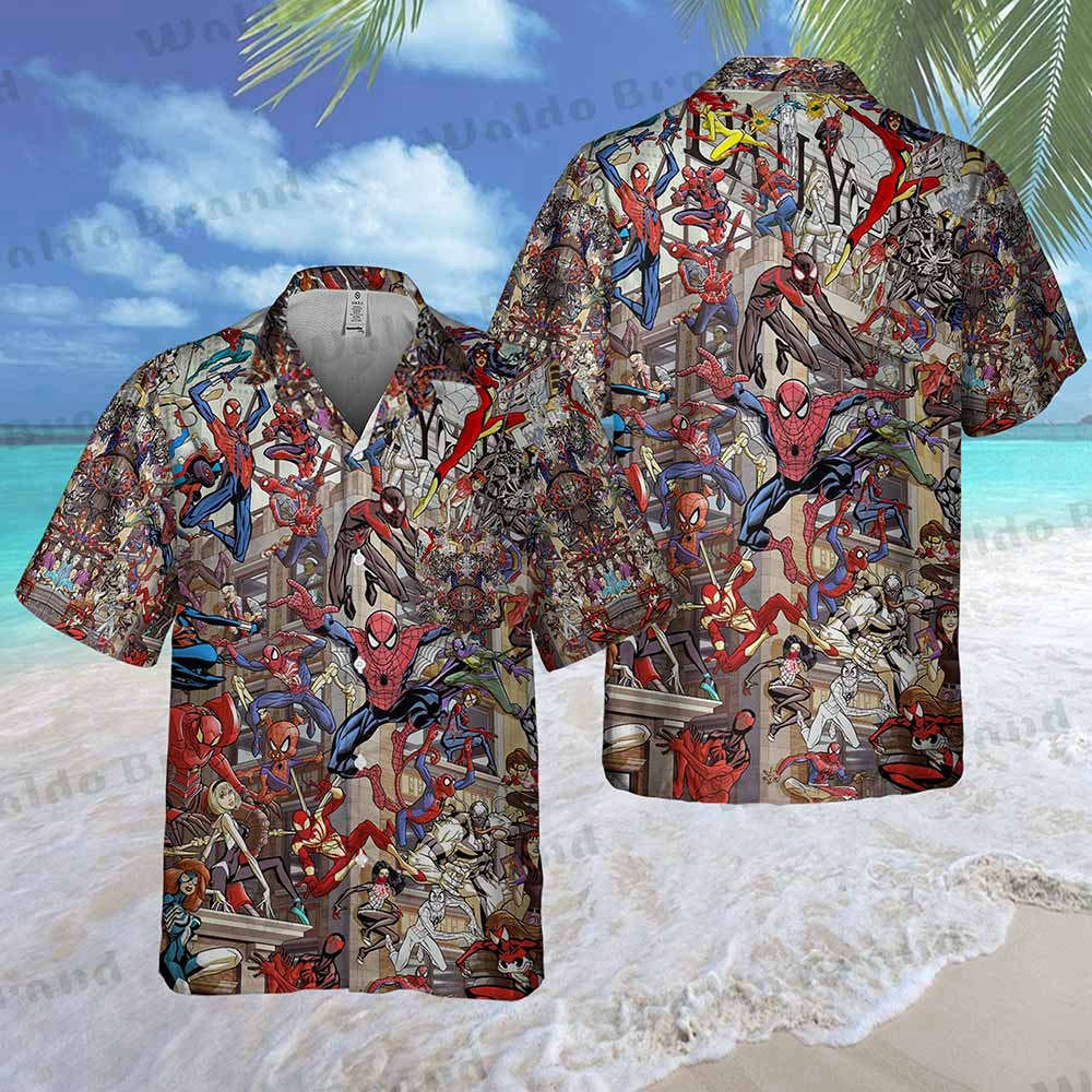 Spider Man Hawaiian Shirt Summer Vacation Shirt Beachy Shirt Trendy Shirt Beach Aesthetic Shirt