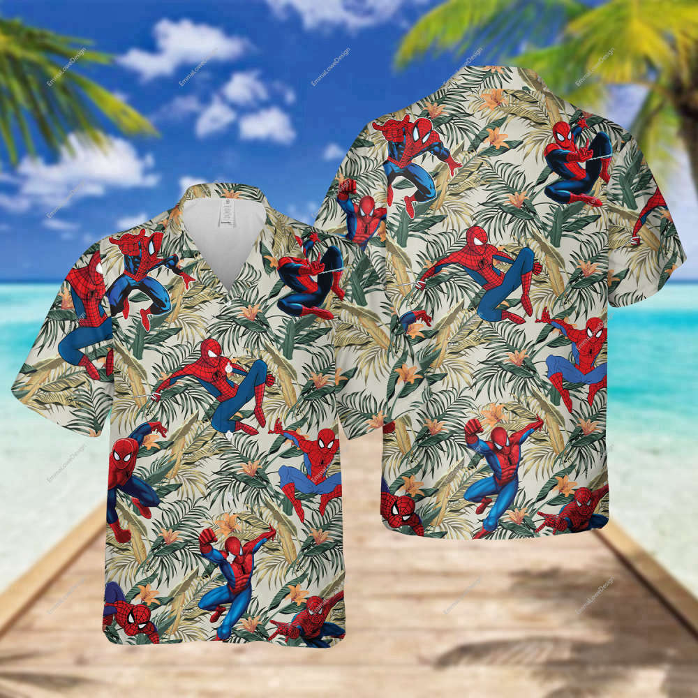 Spiderman Hawaiian Shirt Men Superhero Short Sleeve Hawaiian Aloha  Spider-man Shirt Tom Holland Peter P