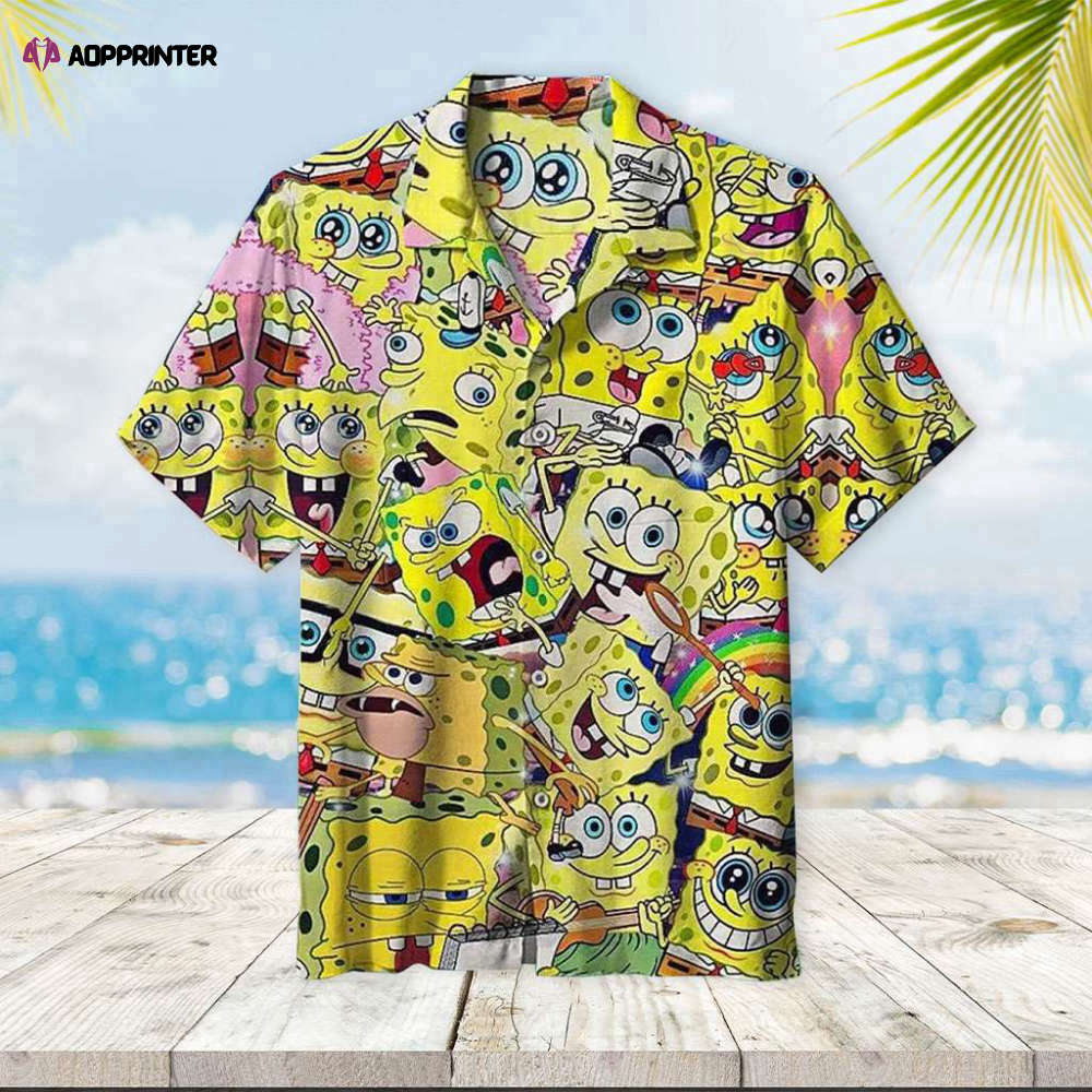 Spongebob Hawaiian Shirt – Fun and Vibrant Friends Design for a Tropical Look!