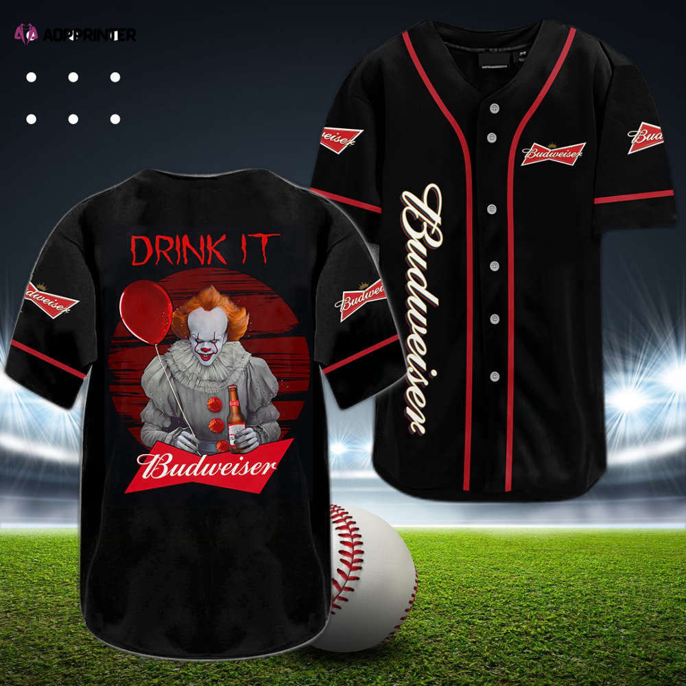 Spookify Your Style with Lite Beer Horror Clown Baseball Jersey