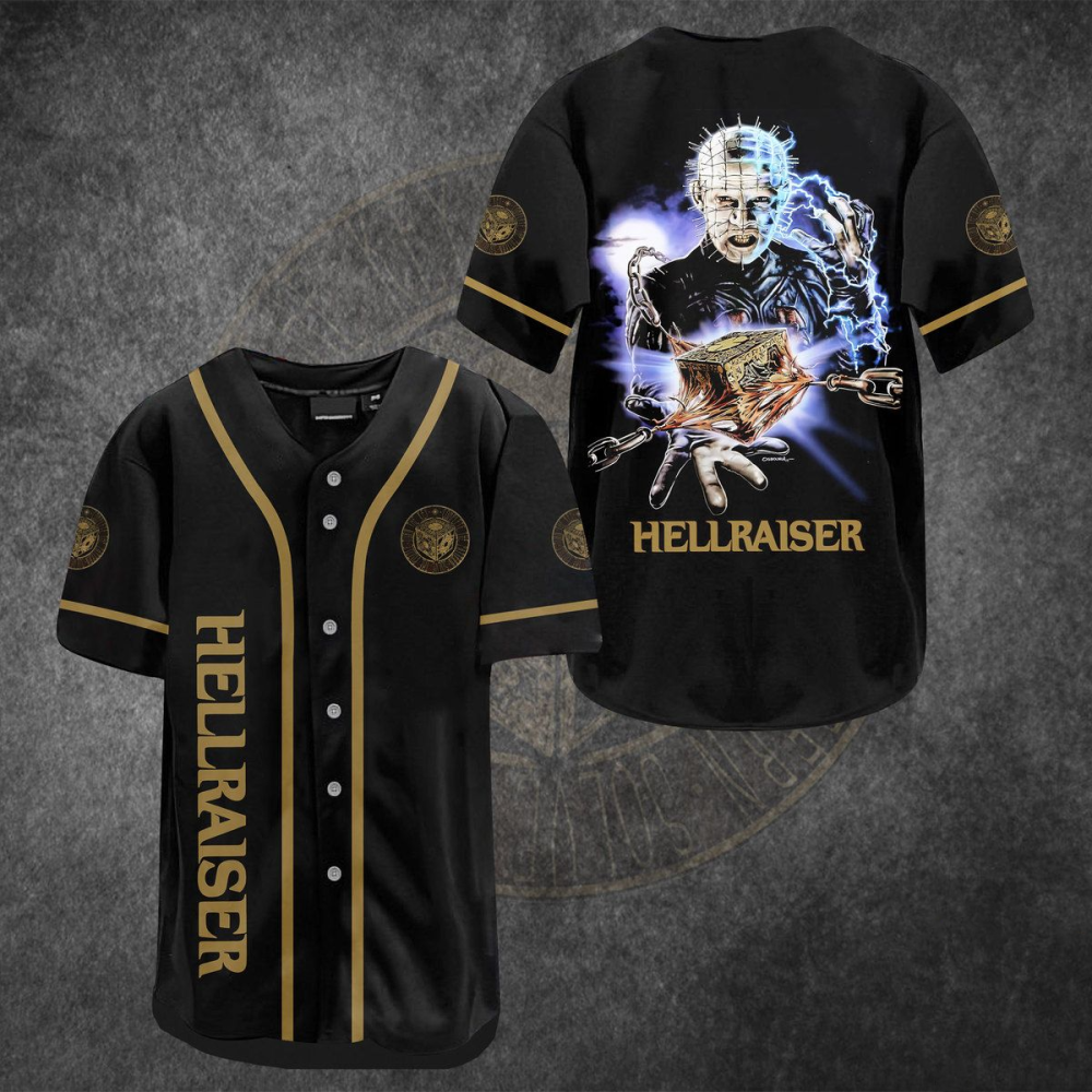 Spooky Hellraiser Horror Movie Baseball Jersey – Stylish Apparel