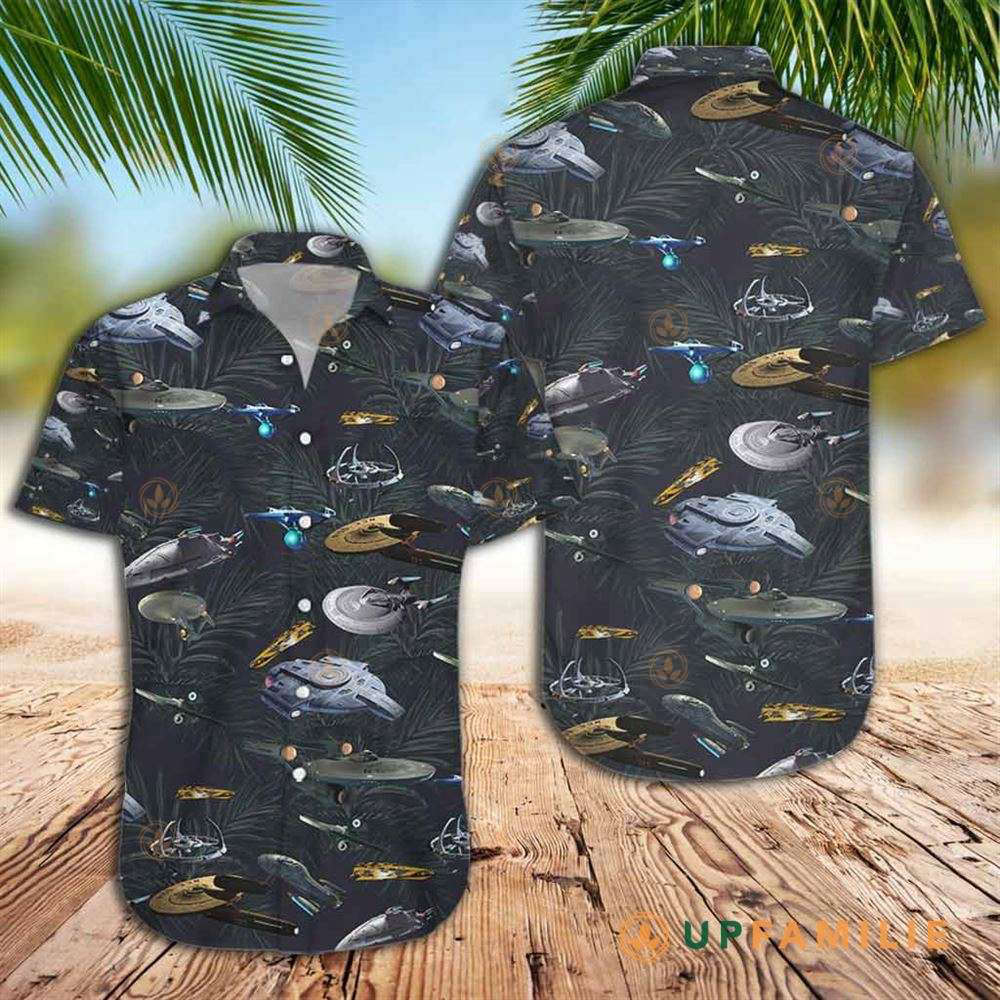 Star Trek Spaceship Black Hawaiian Shirt Summer Holiday Fans Gift