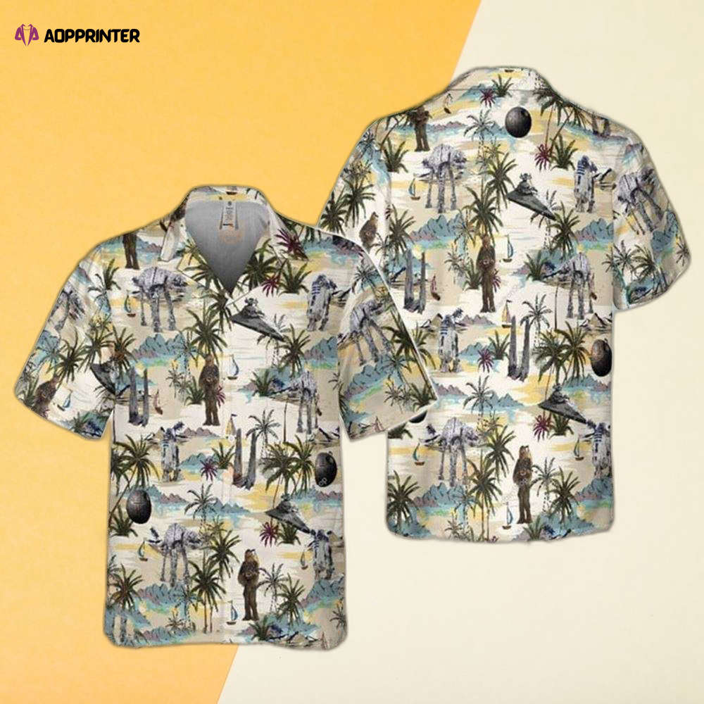 Star Wars Death Star All Terrain Armored Transport Hawaiian Shirt