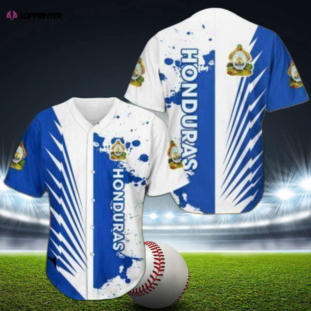 Stylish Blue White Honduras Baseball Jersey – Simple Design  Top Quality