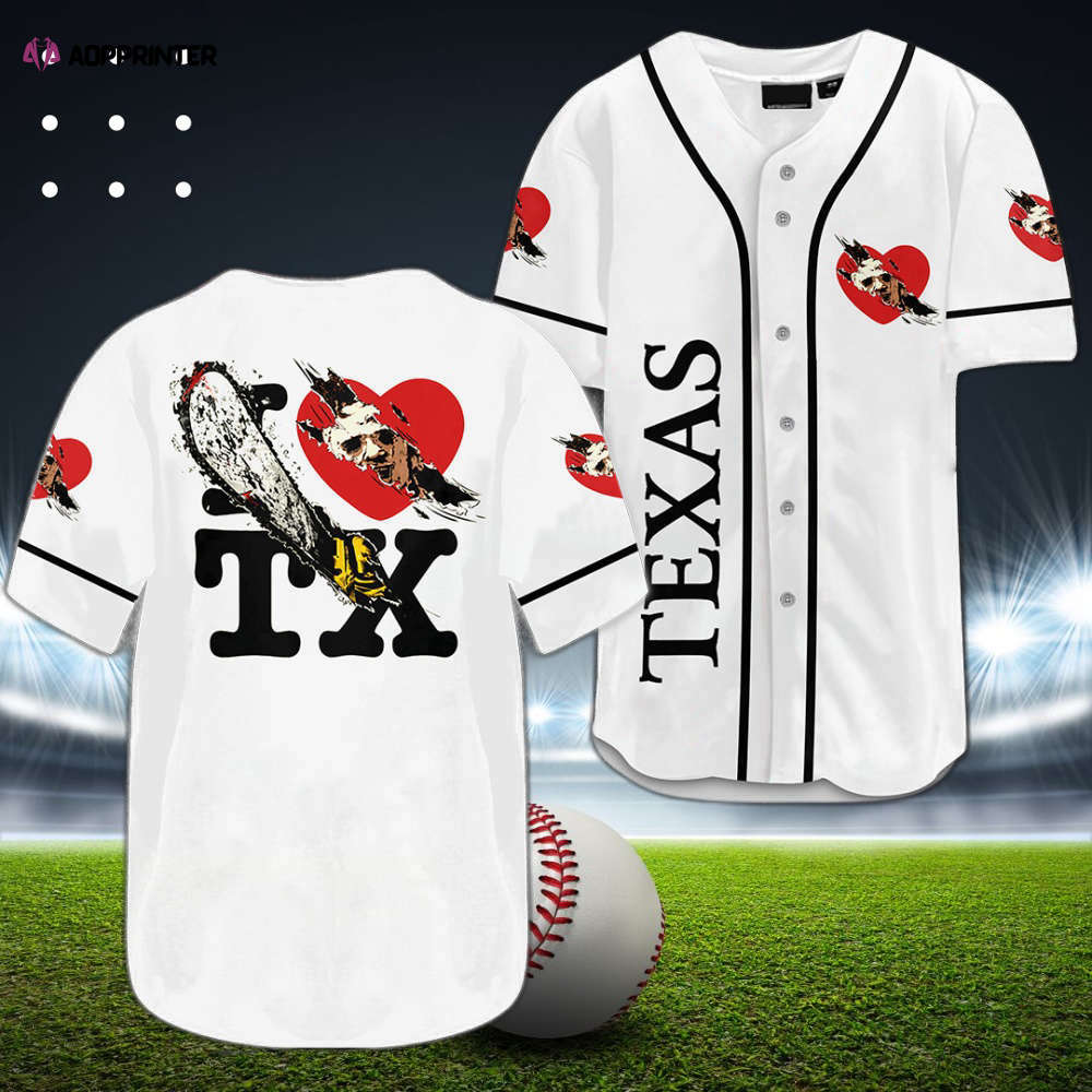 Texas Leatherface Love Baseball Jersey: Stylish  Authentic & Durable