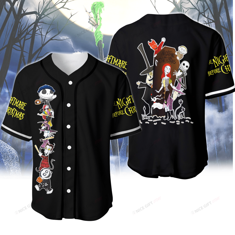 Spooky Style: Nightmare Before Christmas Baseball Jersey – Halloween Baseball Shirt