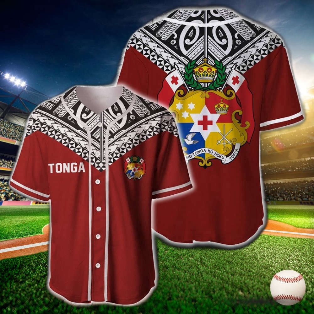 Tonga Polynesian Symbol Baseball Jersey: Authentic Design for Sports Enthusiasts