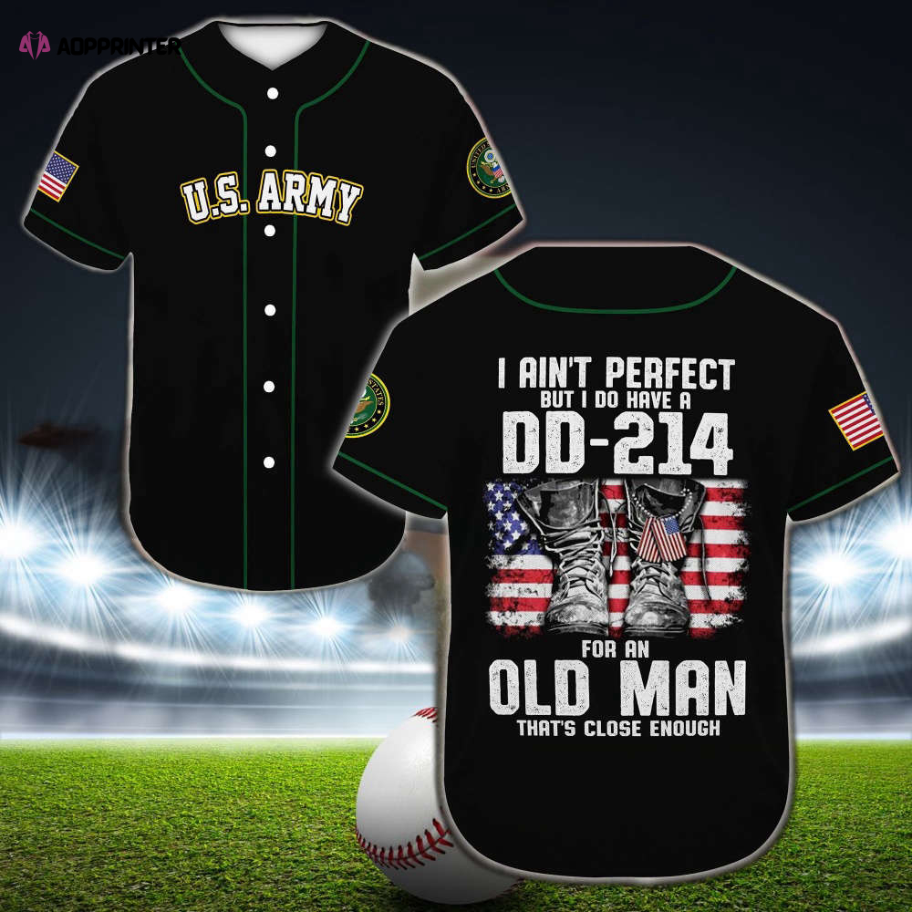 Vintage United States Army Baseball Jersey: Patriotic Old Man s Apparel