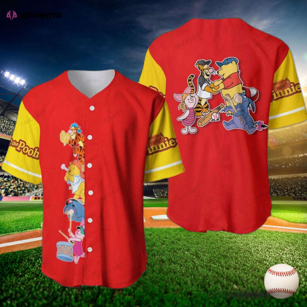 Winnie The Pooh 3D Printed Baseball Jersey – Playful and Stylish Apparel for Fans