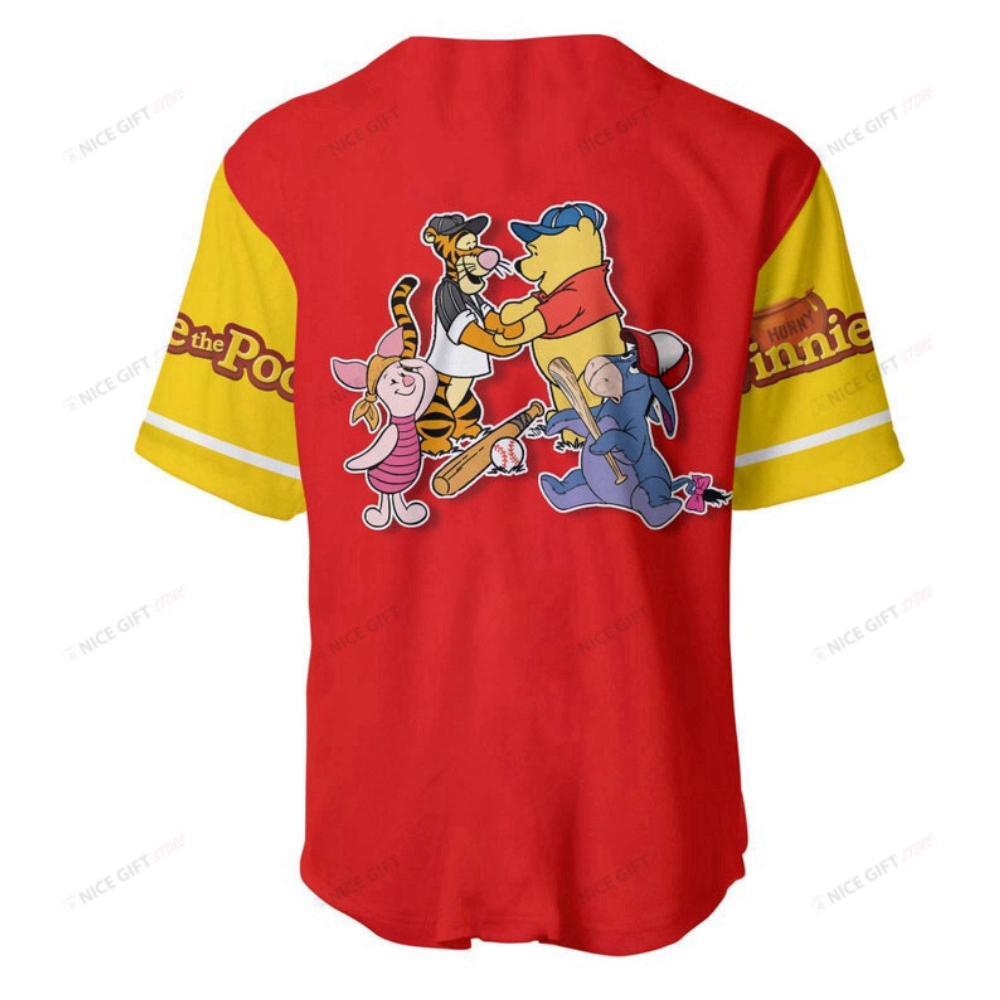 Winnie The Pooh 3D Printed Baseball Jersey – Playful and Stylish Apparel for Fans