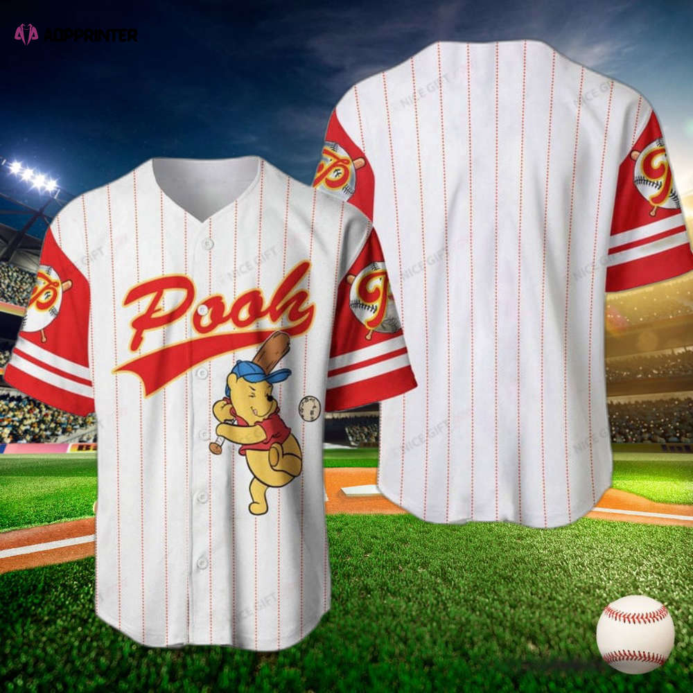 Winnie The Pooh 3D Printed Baseball Jersey – Playful Design for Disney Fans!