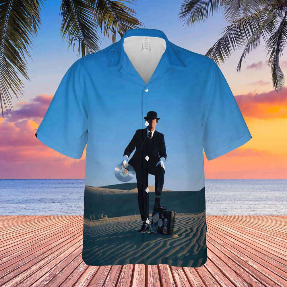 Wish You Were Here Desert Man in Bowler Pink Floyd Hawaiian Shirt Fans