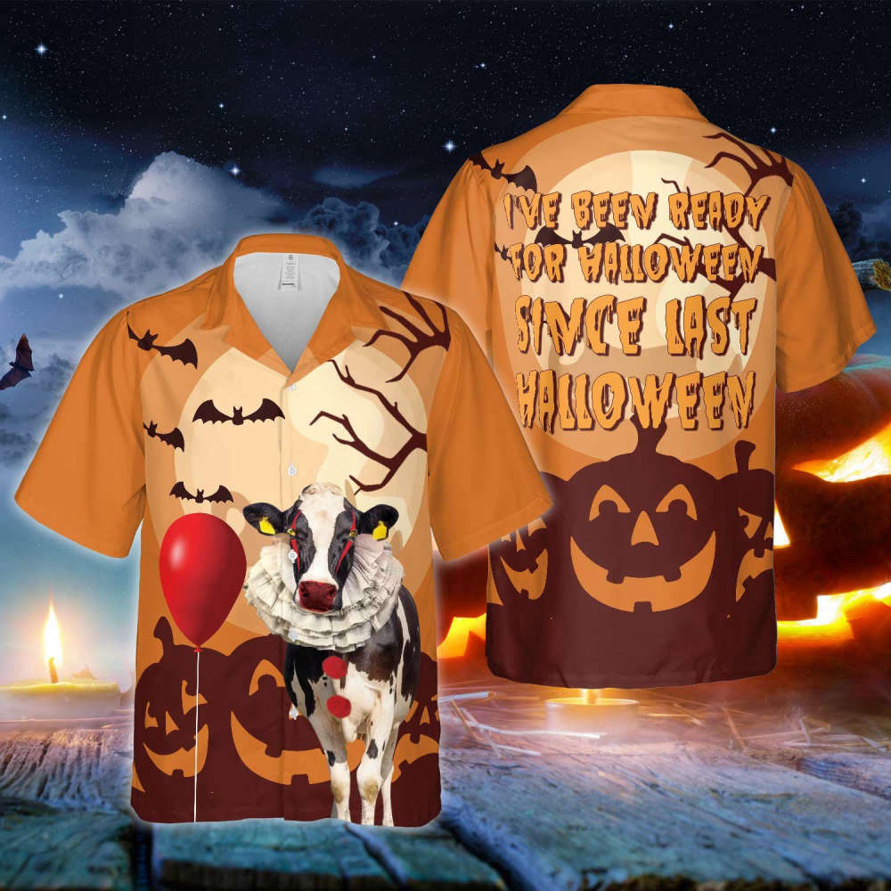 Get Spooky with Bobsgardens Halloween Hawaiian Shirt – Holstein Print